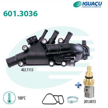 COMBINADO DE VALVULA TERMOSTATICA E SENSOR FORD FIESTA ZETEC 2008-2013 - IG601.3036-100