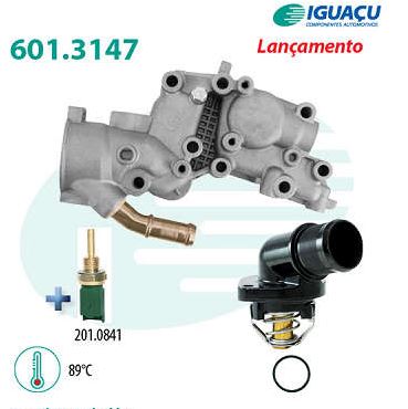 VALVULA TERMOSTATICA COM CARCAÇA CITROEN C3 FLEX 2007 ATE 2012  -  IGUAÇU  IG601.3147-89