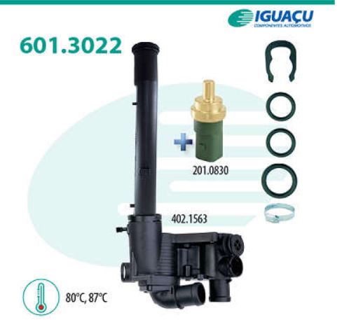 CARCACA VALVULA TERMOSTATICA SEM AR-CONDICIONADO VOLKSWAGEN GOL - 601.3022-80 IGUAÇU