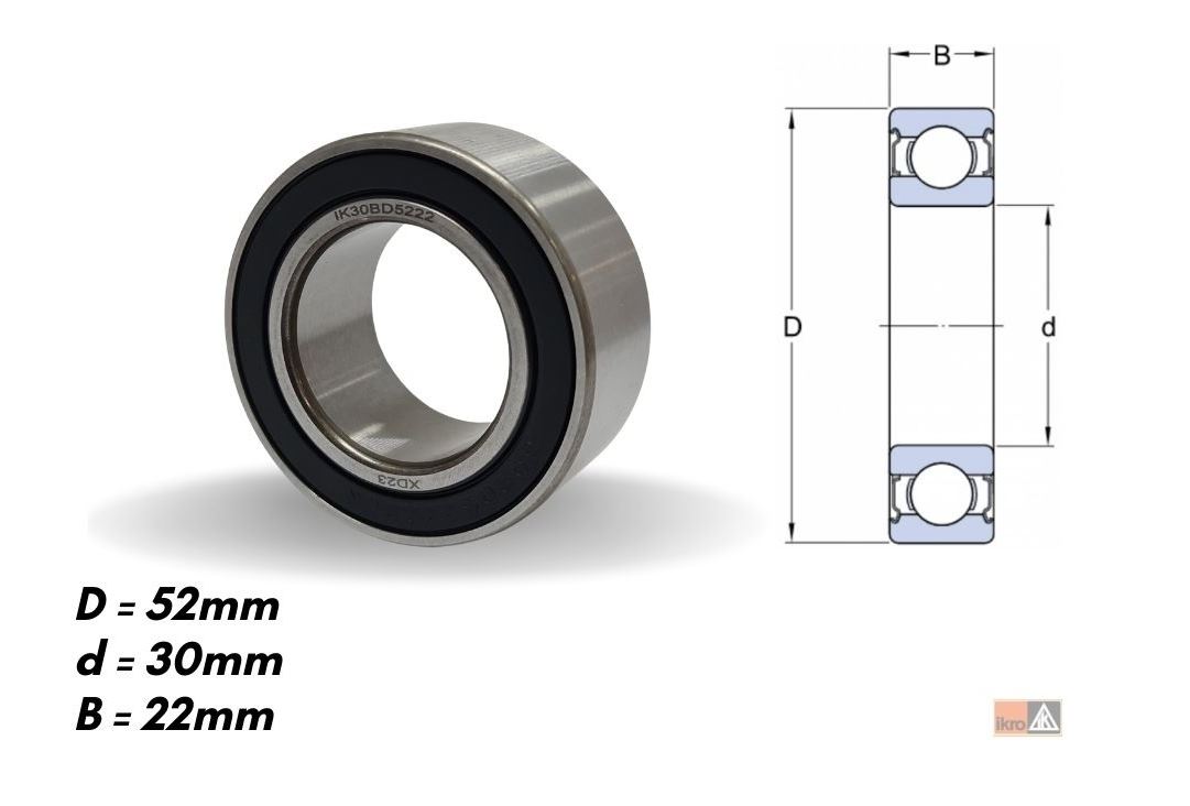ROLAMENTO PARA COMPRESSORES DE AR CONDICIONADO 30BD5222 - IKR30BD5222 IKRO