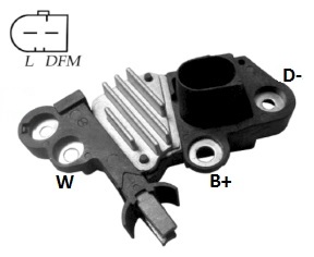 REGULADOR VOLTAGEM ALTERNADOR 14V VW GOL G5 VOYG5 SAVG5 POLO FOX06 - IKR5026  