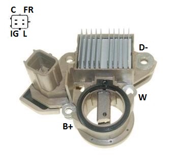 REGULADOR VOLTAGEM ALTERNADOR HONDA     CIVIC 14/FIT/CT 12/13 14V - IKR5192  