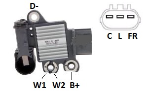 REGULADOR VOLTAGEM ALTERNADOR 145V ELANT SPORT 2012/KIA BONGO - IKR5356
