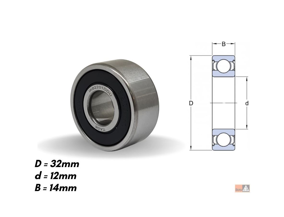 ROLAMENTO PARA ALTERNADOR 62201 - IKR62201 IKRO