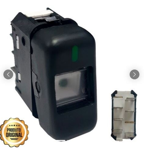 INTERRUPTOR DE TECLA ILUMINADA 12V COR PRETO - IM11608 MARILIA