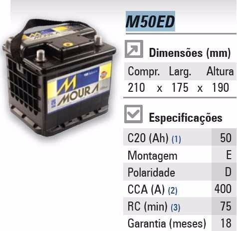 BATERIA MOURA 50ED MFA - BATM50ED   