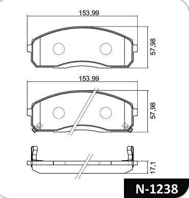 PASTILHA DE FREIO DIANTEIRO HYUNDAI HR RD PICKPU/HR RS PICKUP - N-1238 COBREQ