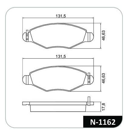 PASTILHA DE FREIO PEUGEOT 206/207/PASSION APOS 1998 - N-1162 COBREQ