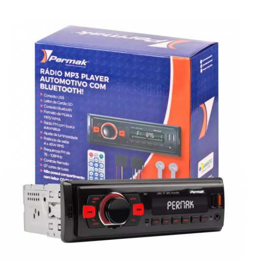 RADIO PERMAK AUTOMOTIVO MP3 COM BLUETOOTH - PAR20L1 PERMARK