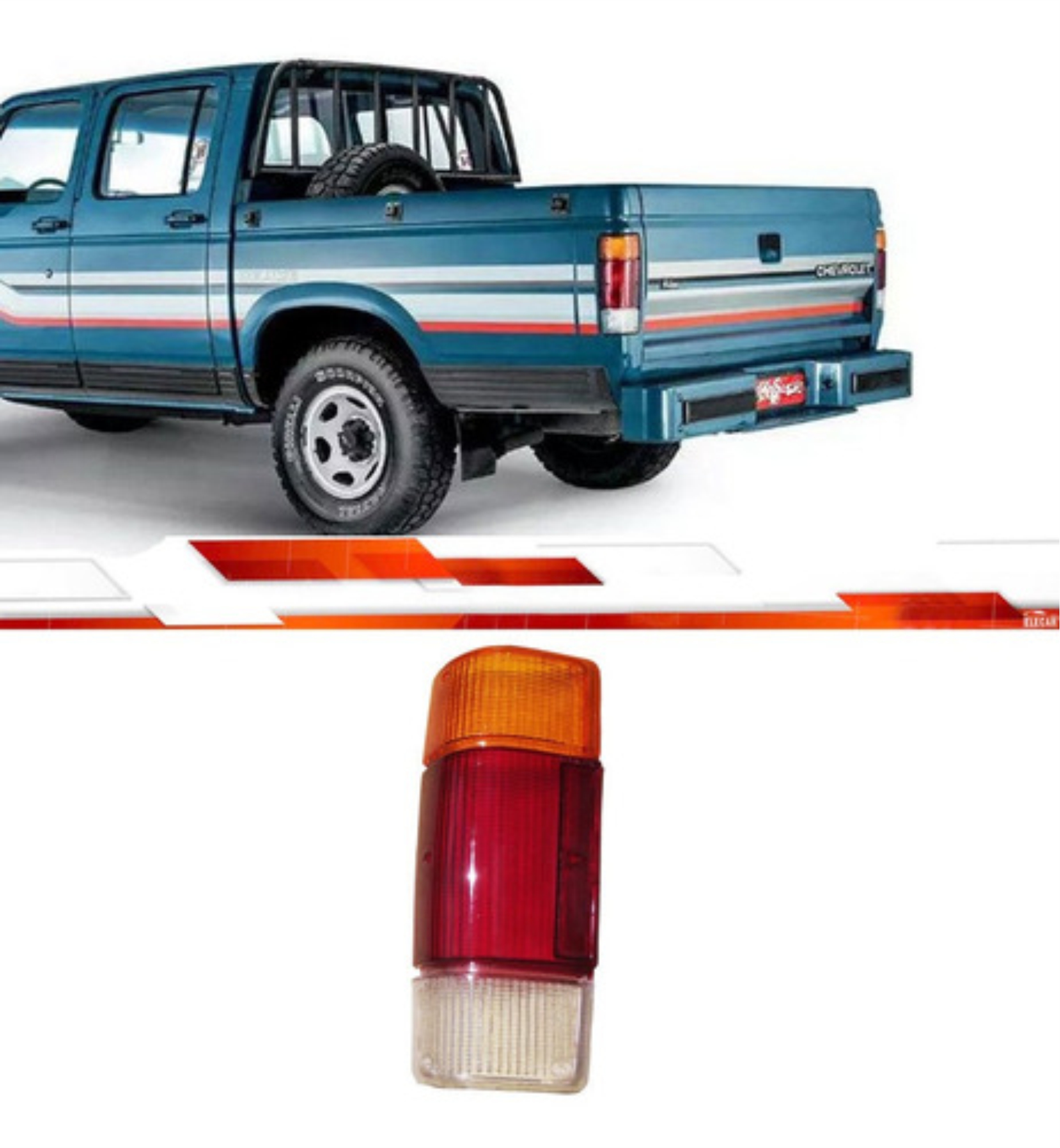 LANTERNA TRASEIRA PICKUP CHEVROLET A /G /D20 86 EM DIANTE LE TRICOLOR  - PRL04220209LE 