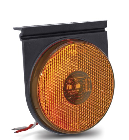 LANTERNA LATERAL COM  SUPORTE 2 LEDS BIVOLT AMARELA COM HASTE ACOPLADA - PRADOLUX - PRL06880041