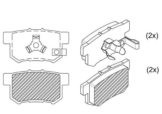 PASTILHA DE FREIO TRAS HONDA CR-V 2002>