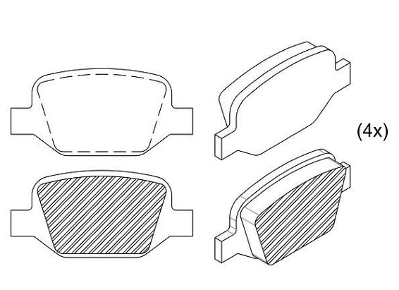 PASTILHA DE FREIO TRASEIRO FIAT BRAVO, LINEA, 500 - SNA537 SPEED BRAKE