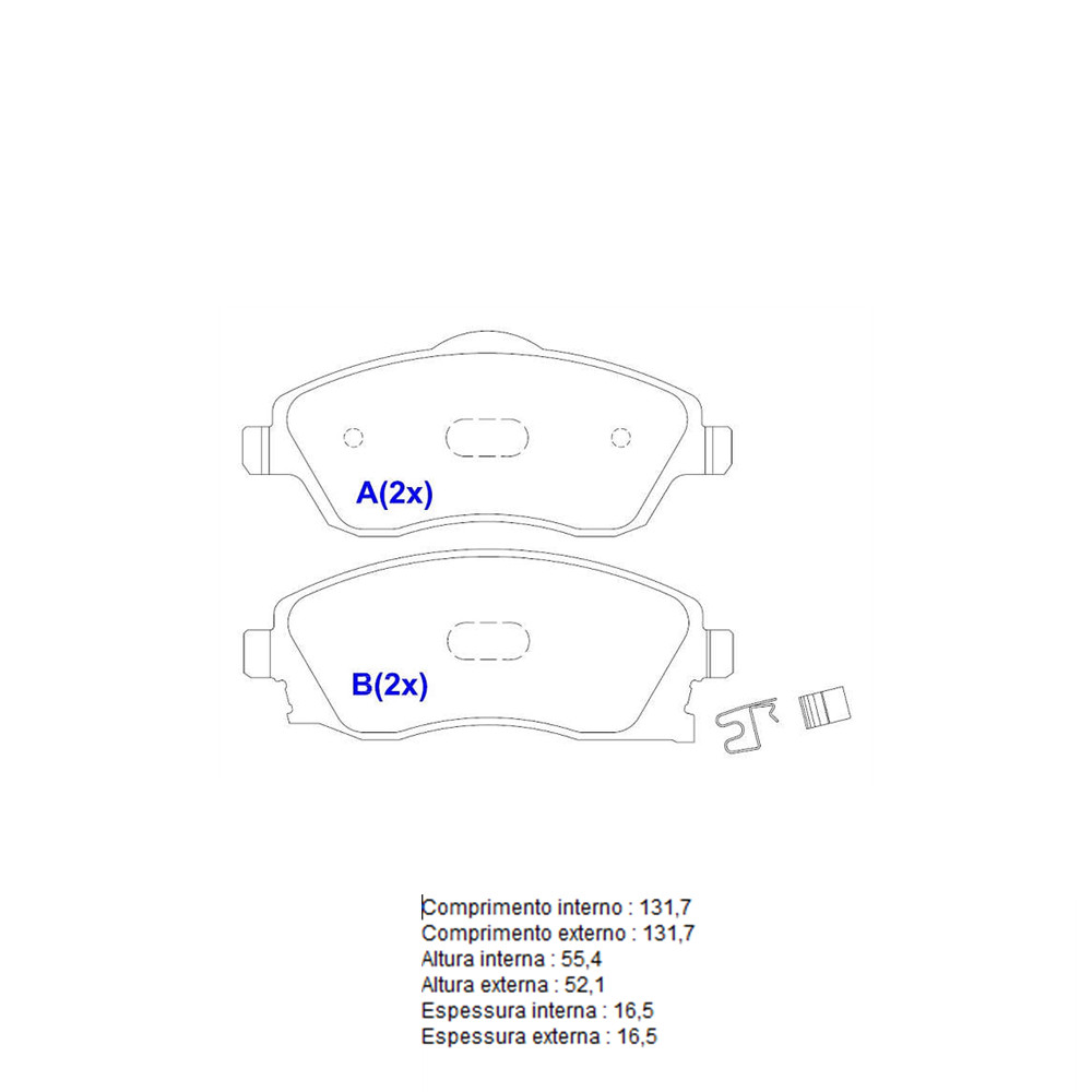 PASTILHA FREIO CORSA 1.0 1.4 1.8 02> GM
