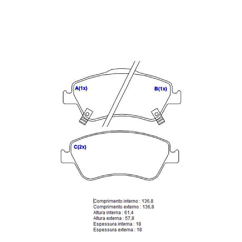PASTILHA FREIO COROLLA 08> TOYOTA