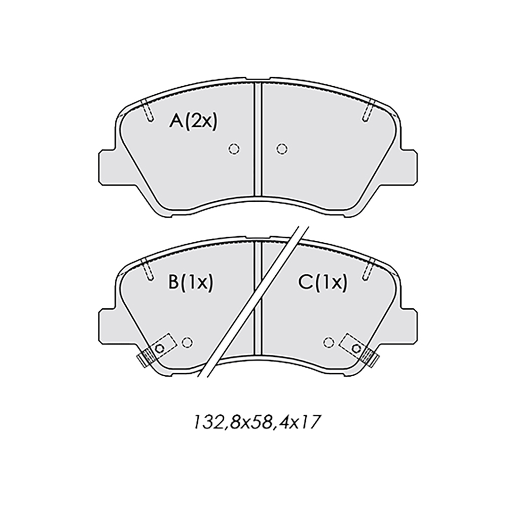PASTILHA FREIO D HB20 1.6 20> HYUNDAY