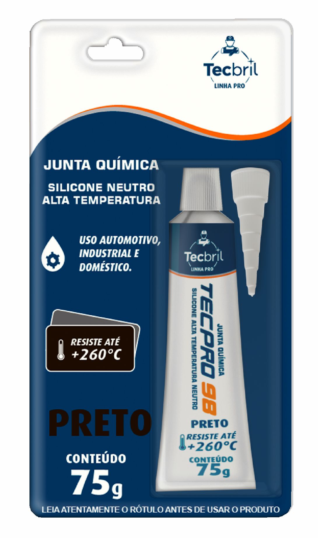 SILICONE PARA MOTOR PRETO 50G TECSEAL - TCB592.0103 