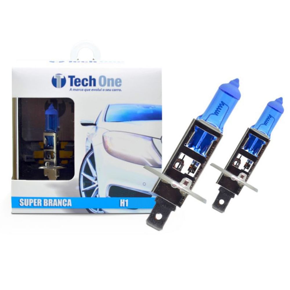 PAR LAMPADA SUPER BRANCA H1 12V 55W P145S - TECHONE TEC3038
