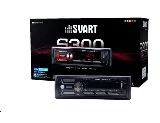 RÁDIO AUTOMOTIVO SVART TECH ONE  S300 MP3 USB SD CARD FM BLUETOOTH TECHONE 1424  - S300 SVART