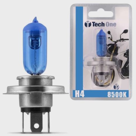 LAMPADA FAROL MOTO H4 12V 35/35W SUPER BRANCA 8500K