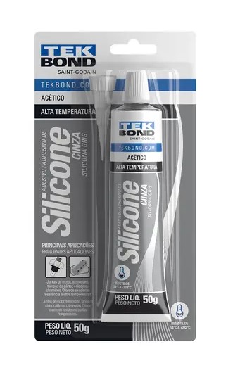 SILICONE ALTA TEMPERATURA CINZA 50G TEKB