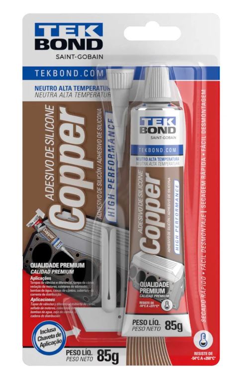 ADESIVO SILICONE NEUTRO ALTA PERFOMANCE OXIMICO COBRE 70G - TEKBOND - TEK2140