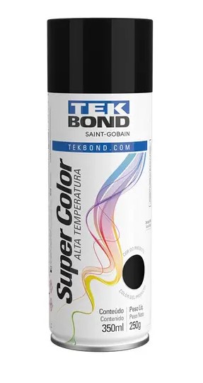 TINTA AEROSOL PRETO FOSCO 350ML  250G.  TEK BOND 2348