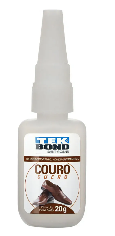 ADESIVO INSTANTANEO COURO 20G, COLAGEM DE COURO NATURAL OU SINTÉTICO - TEKBOND - TEK3252