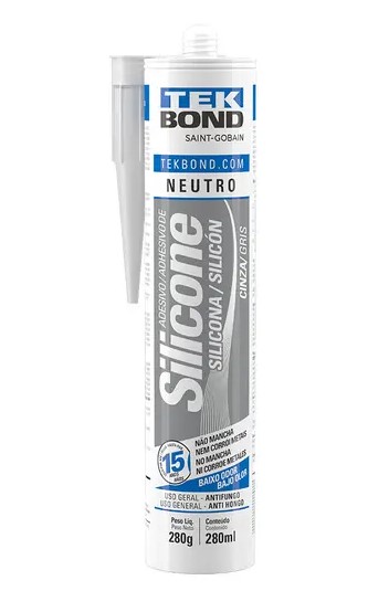 ADESIVO SILICONE ACETICO 280G CINZA- TEKBOND - TEK9168
