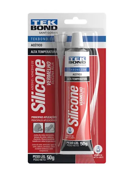 ADESIVO SILICONE ACETICO ALTA TEMPERATURA VERMELHO 280G - TEKBOND - TEK9396