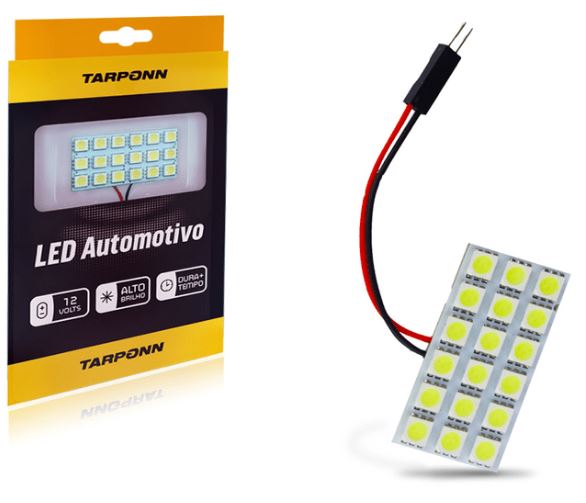 LAMPADA LED PLAC 18LED S12V(BRANCO)T10 - TP5018 