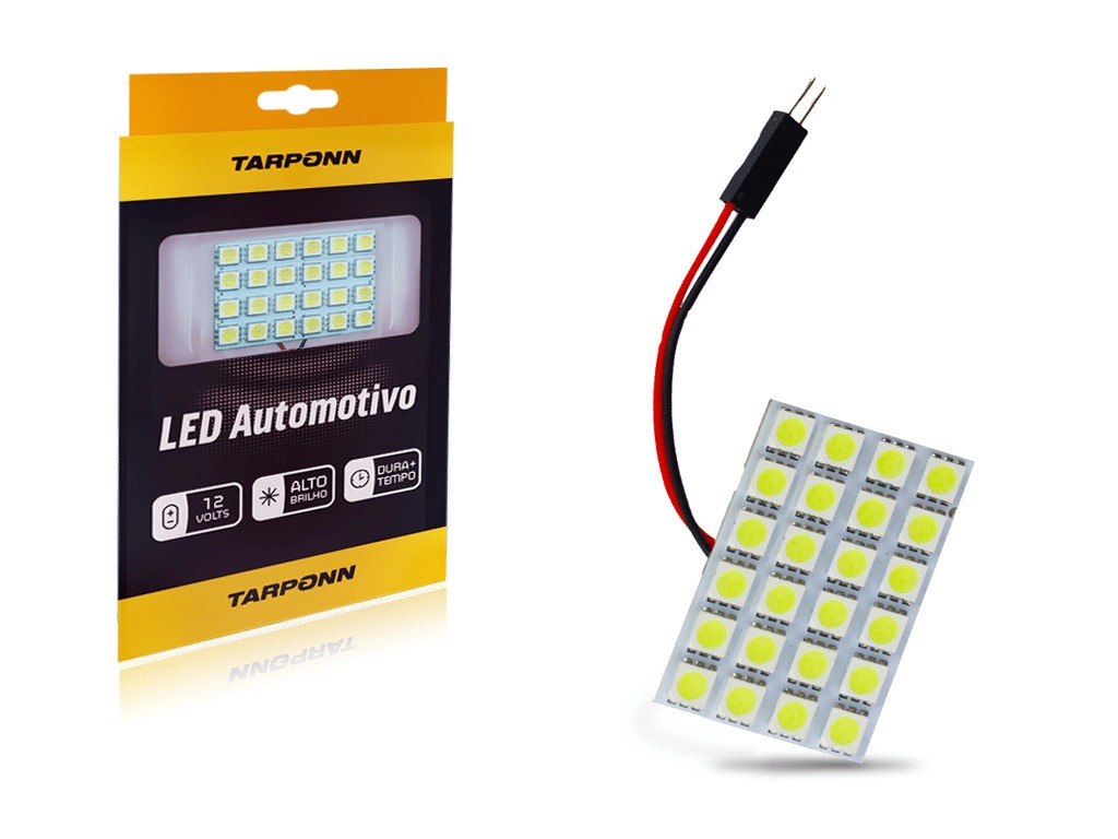 LAMPADA LED PLAC 24 LED S 12V (BRANCO) T10 - TP5019 