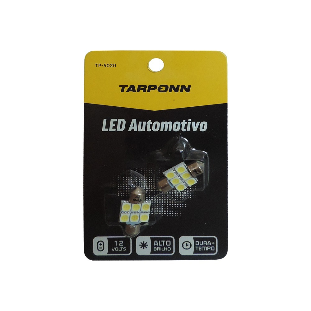 LAMPADA LED BASE TORPEDO 6LEDS 12V (BRANCO) - TP5020 