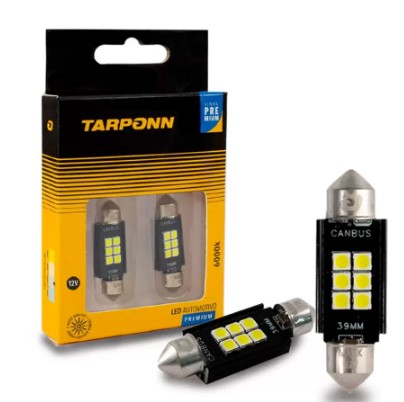 LÂMPADA LED TORPEDO CANBUS PREMIUM 39MM 12V 6000K - TP5062 TARPONN