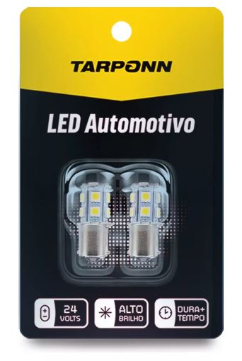 LAMPADA LED 1141 BA15S-24V.13SMD SEM BLISTER  1,2 WATS  BRANCO FRIO - TARPONN TP5350