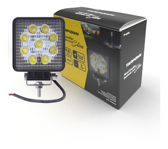 FAROL AUXILIAR LED QUADRADO SLIM 12/24  - TP6008