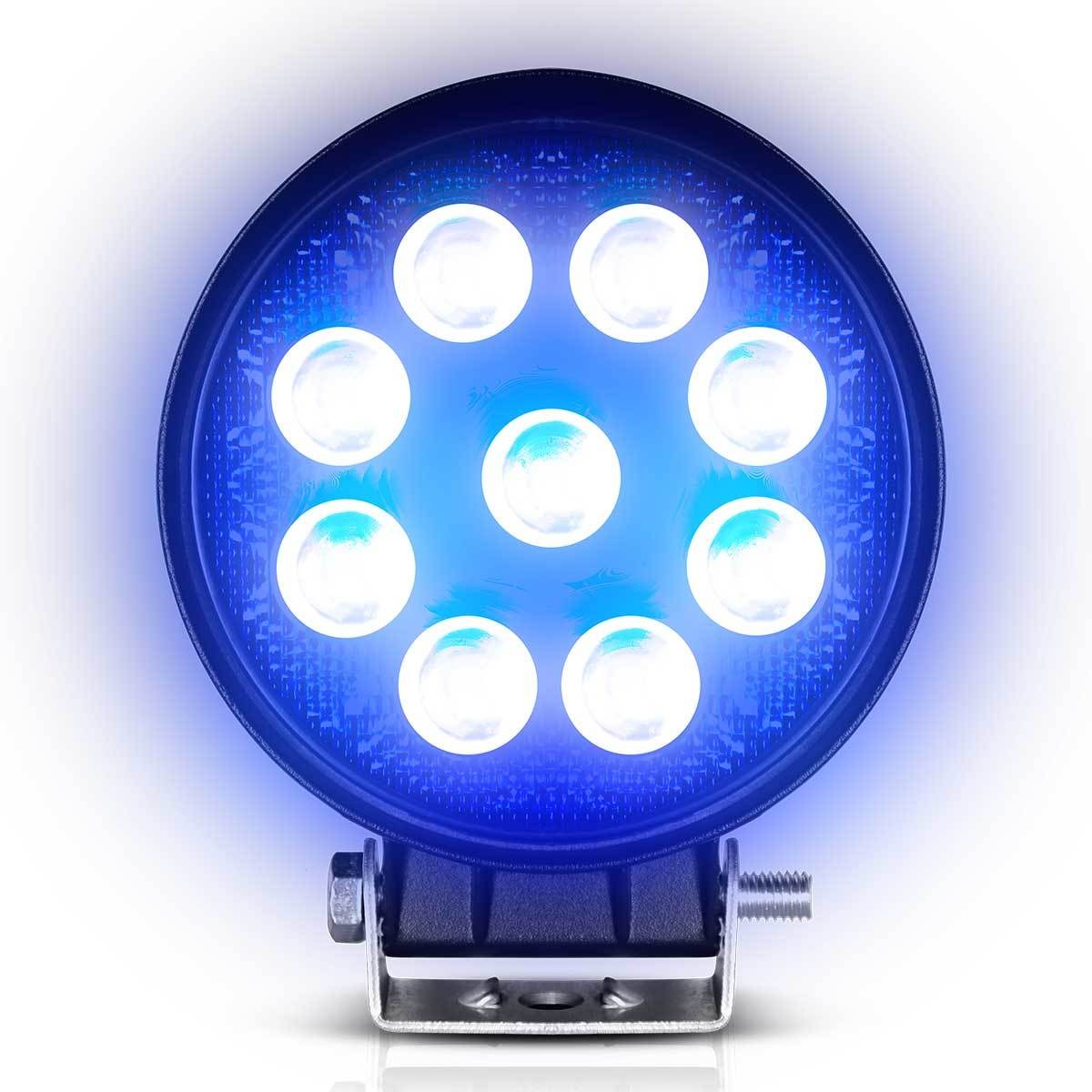 FAROL AUXILIAR LED REDONDO 9 LED 27W AZUL  - TP6015 