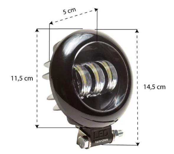 FAROL AUXILIAR RD 9 LEDS SUPER FOCO 30W PREMIUM 6000K - TARPONN - TP6030