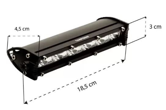 MINI BARRA DE LED SLIM 6 LEDS 18W 6000K - TP6034