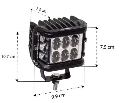 FAROL AUXILIAR LED 12LEDS FUNCAO STROBO - TP6043