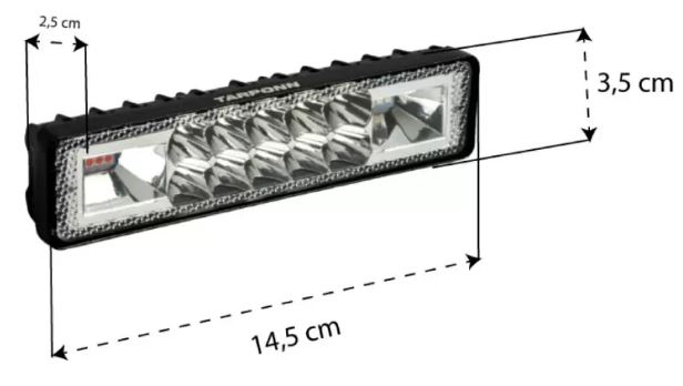 FAROL AUX. RETANGULAR 10+ 6 LEDS STROBE FIT 6000K  - TP6202