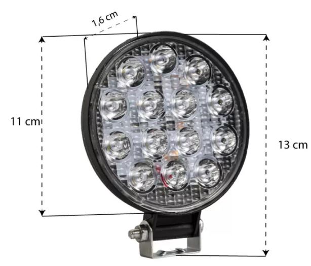 FAROL AUXILIAR LED REDONDO SLIM 12/24V 16LEDS 6000K  - TP6204