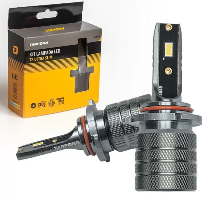 KIT LAMPADA T2 ULTRA SLIM CYBER HB3|HB4 12V 6000K - TP6425 TARPONN