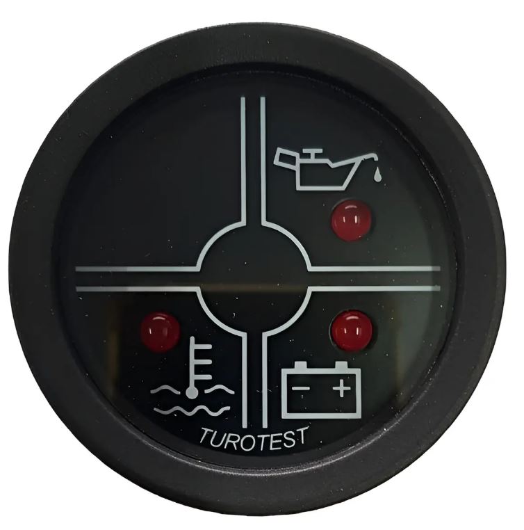 RELOGIO SINALIZADOR FUNCOES 52MM 12V 3 LEDS MWM - TUR300076 TUROTEST