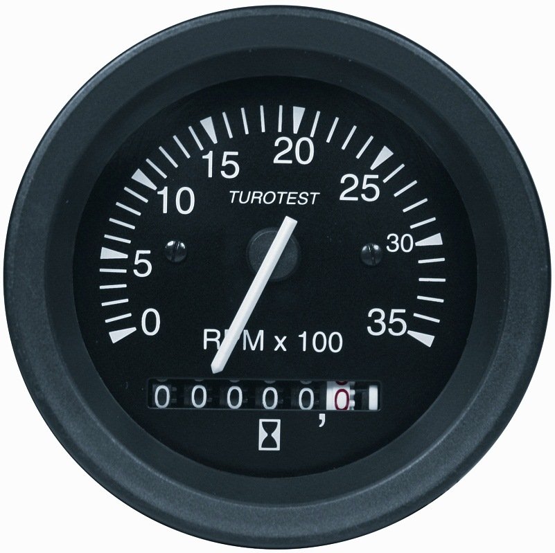 TACOMETRO C/ HORIMETRO 3500RPM 85MM. 12V.MWM -TUR300120