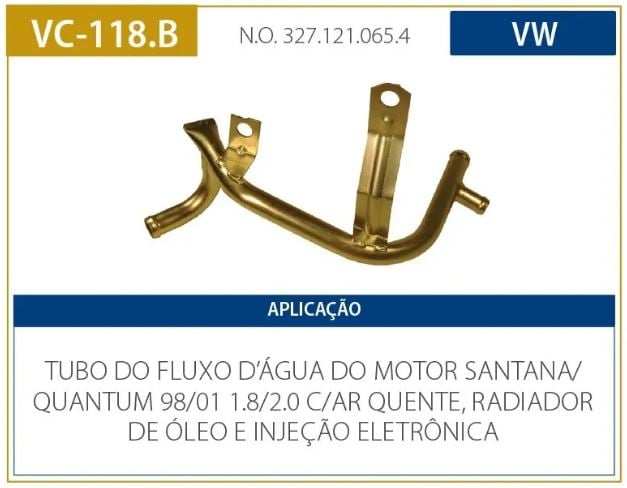 TUBO REFRIGERACAO SANTANA AP 98> VW