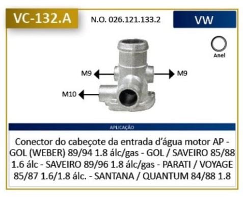 TUBO REFRIGERACAO DAGUA GOL 85> VW