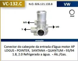 TUBO REFRIGERACAO DAGUA LOGUS 93-94 VW