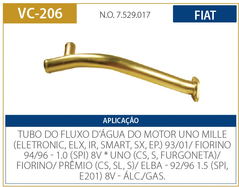 TUBO DE REFRIGERACAO 1 SAIDA