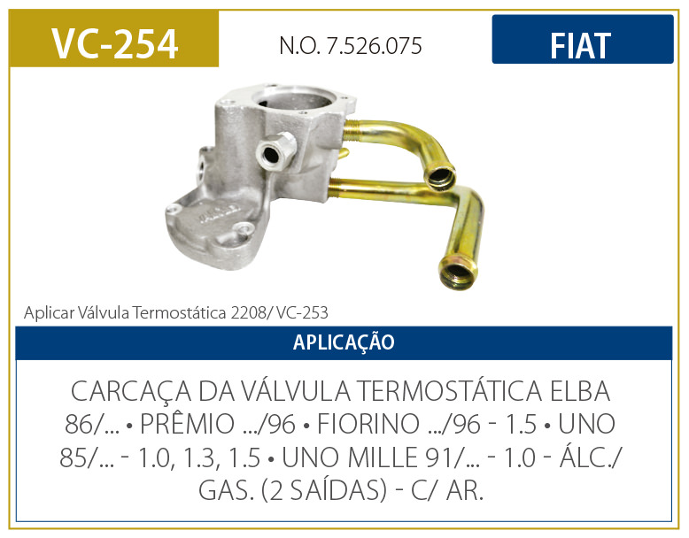 CARCACA VALVULA TERMOSTATICA UNO 1.0 1.3 1.5 84.. - VC254  